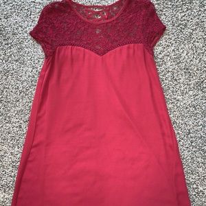 Red top lacy dress